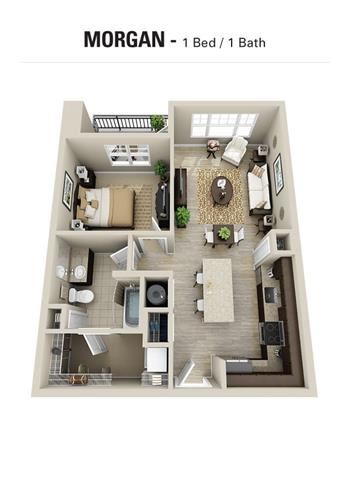 Morgan Floor Plan Morgan Floor Plan at Berkshire Cameron Village, Raleigh, NC