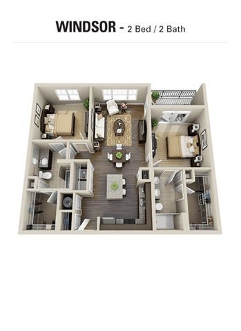 Windsor Floor Plan Windsor Floor Plan at Berkshire Cameron Village, Raleigh