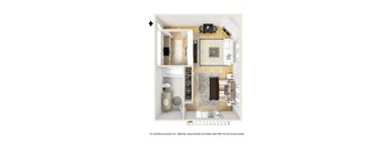 Studio Floor Plan at El Greco Lofts, California, 90024