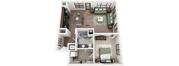 Bullington Floor Plan at Berkshire Ninth Street, Durham, NC