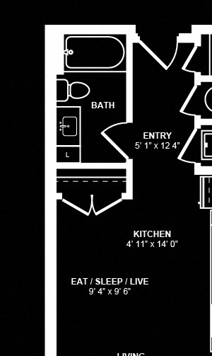 Studio 1 Floor Plan Studio 1 Floor Plan at Berkshire Terminus, Atlanta, Georgia