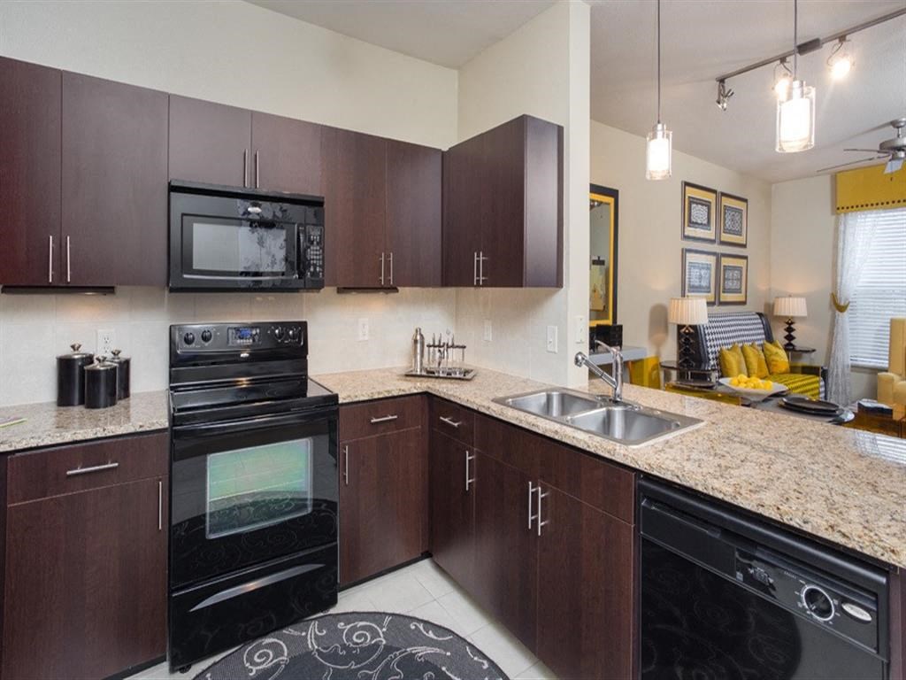 Fully Furnished Kitchen With Stainless Steel Appliances at The Core, Houston, 77007