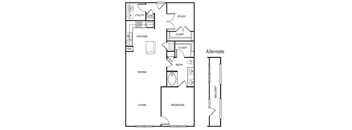 A5 Floor Plan at The Core, Texas, 77007