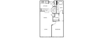 A1 Floor Plan at The Core, Houston, TX, 77007