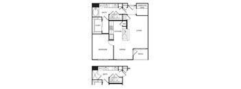 A3 Floor Plan at The Core, Houston, 77007