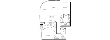 D4 Floor Plan at The Core, Houston, TX, 77007