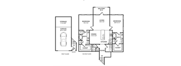 E2a Floor Plan at The Pradera, Richardson, TX, 75080