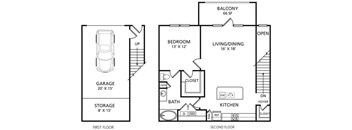 A6 Floor Plan at The Pradera, Richardson, TX, 75080