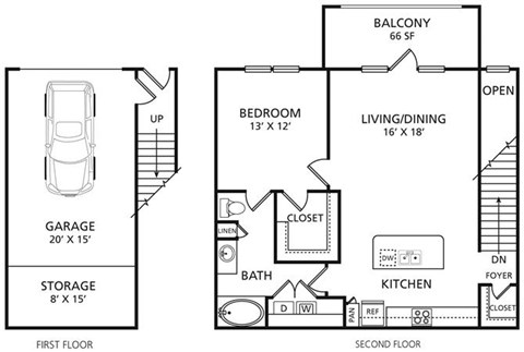 A6 Floor Plan at The Pradera, Richardson, TX, 75080