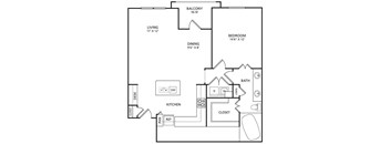 A9 Floor Plan at The Pradera, Richardson, Texas