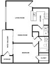 1 Bedroom B Floor Plan 1 Bedroom B Floor Plan at Fountains at Lee Vista, Orlando, FL