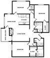 3 bedroom 2 bath Floor Plan 3 bedroom 2 bath Floor Plan at Fountains at Lee Vista, Orlando