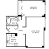 1x1C Floor Plan 1x1C Floor Plan at Towne House, St. Louis, 63108