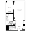 Efficiency Floor Plan Efficiency Floor Plan at Towne House, St. Louis, MO, 63108