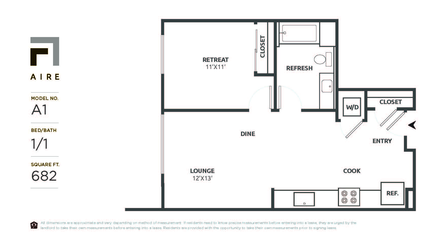 A1 Floor Plan at Aire, California