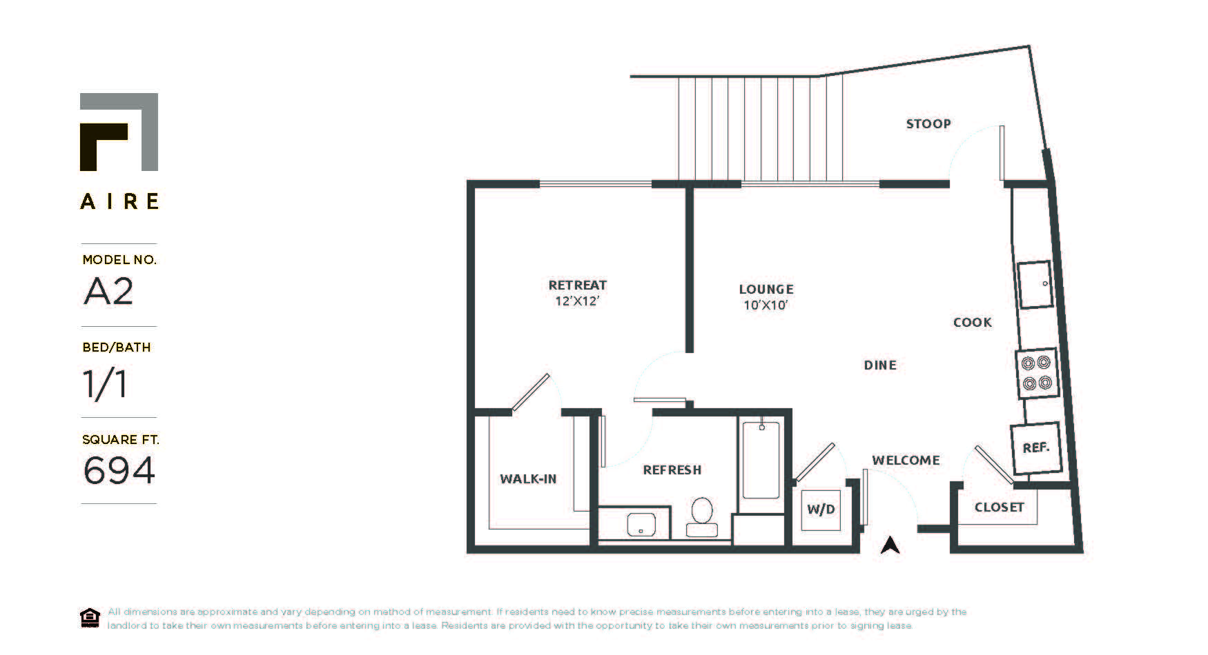 A2 Floor Plan at Aire, California, 95134