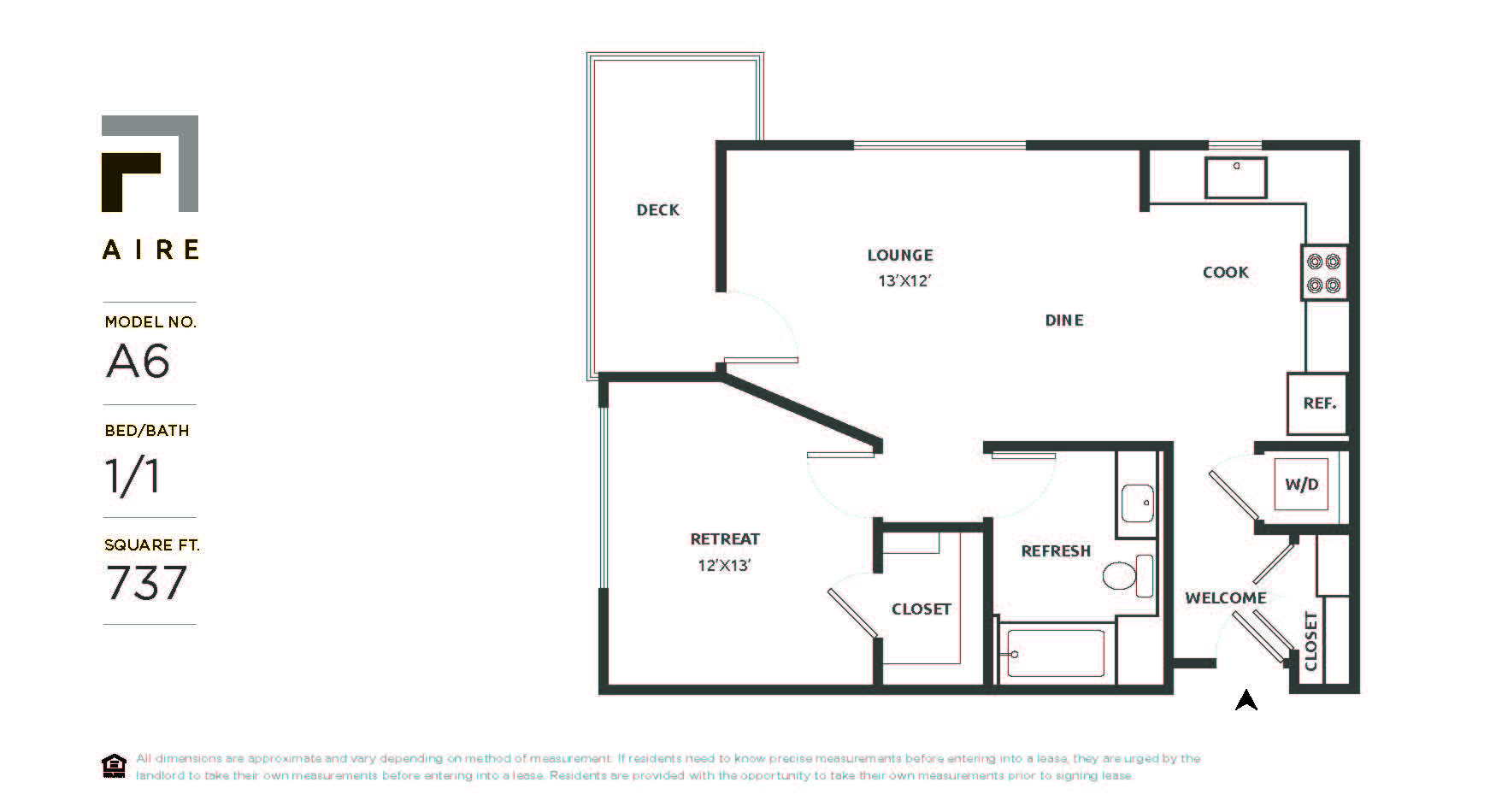 A6 Floor Plan at Aire, San Jose, CA, 95134