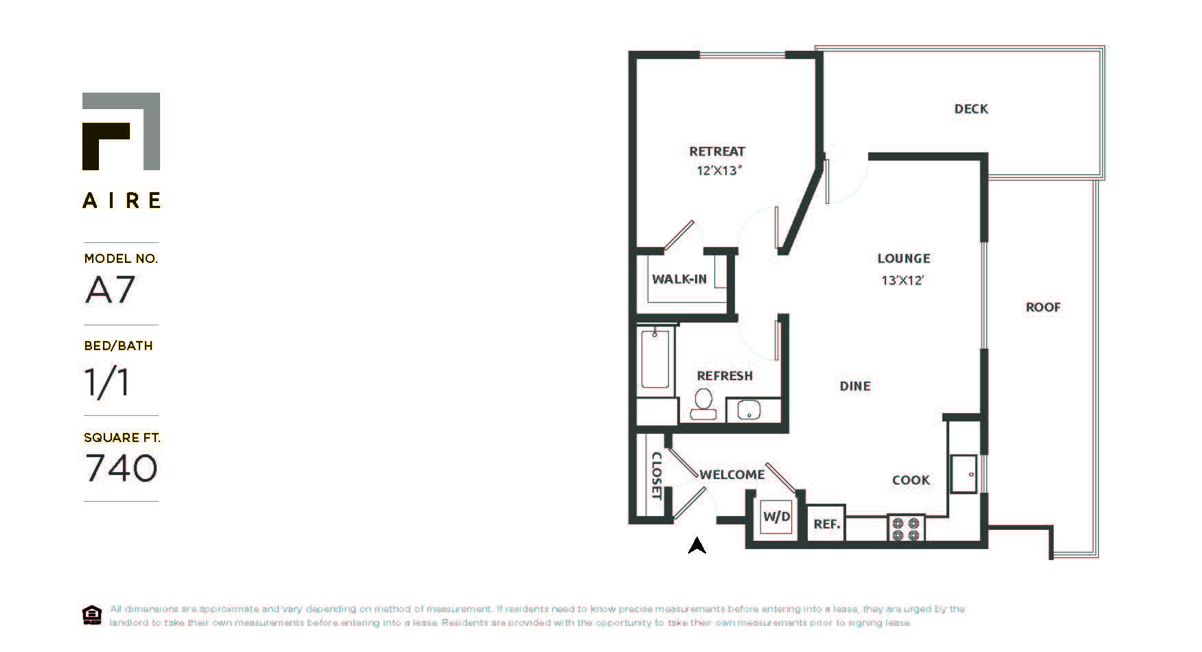 A7 Floor Plan at Aire, San Jose, CA