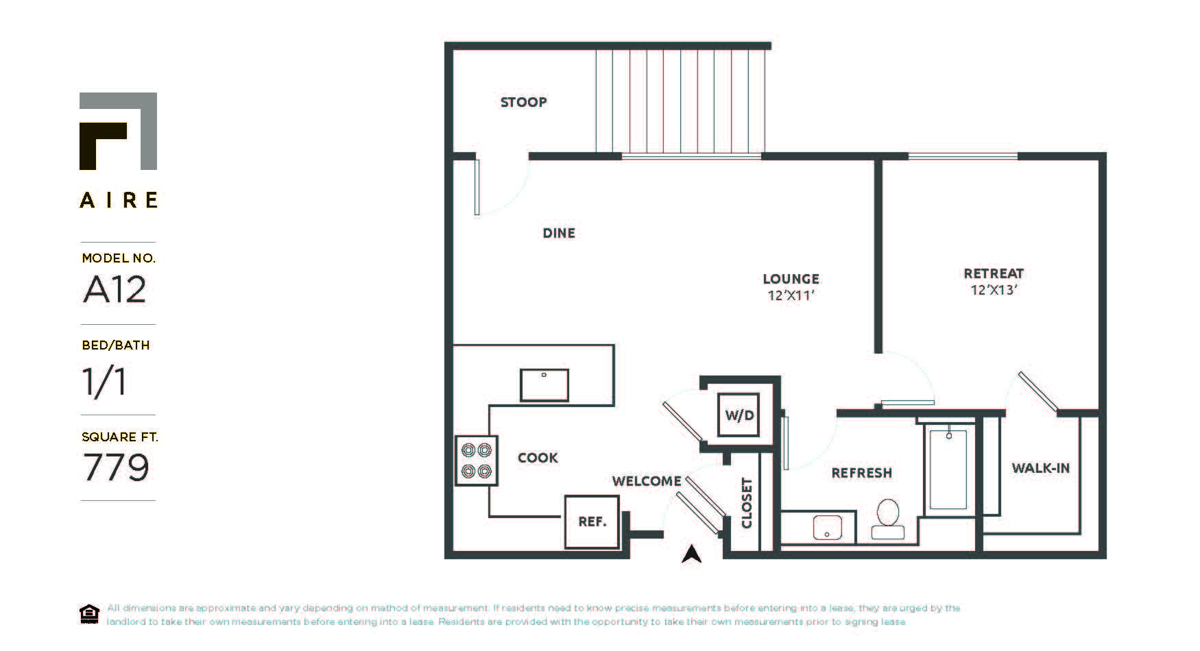 A12 Floor Plan at Aire, California, 95134