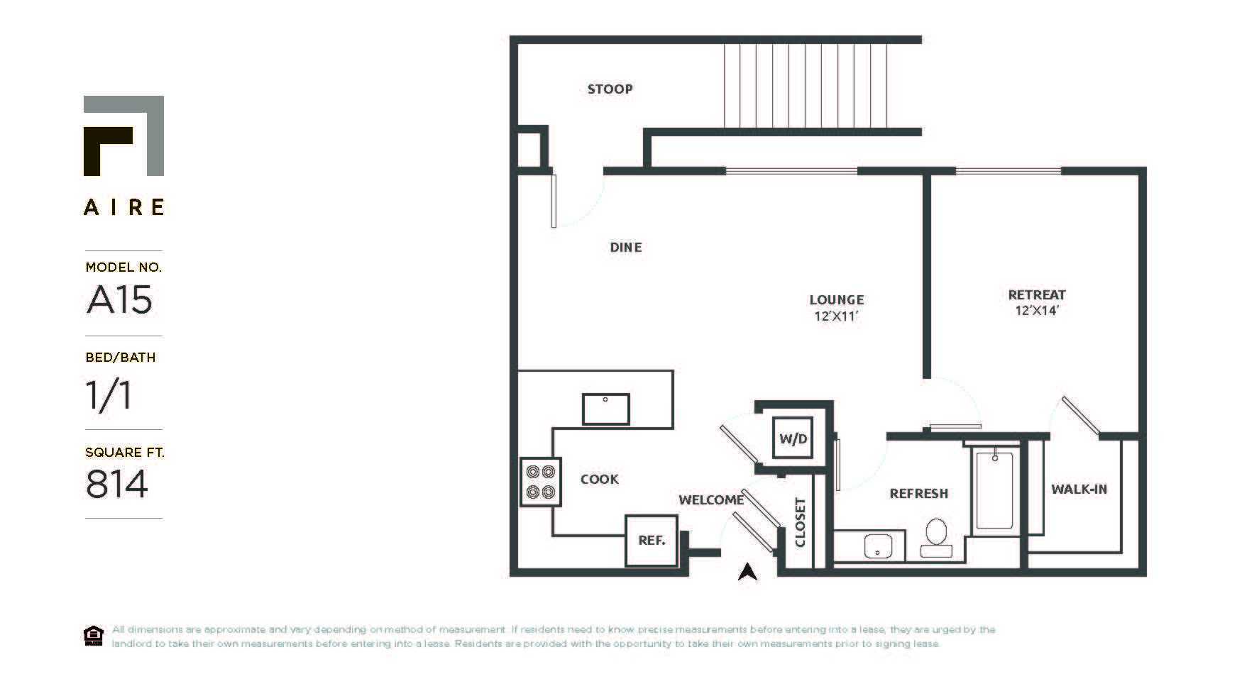 A15 Floor Plan at Aire, San Jose, CA