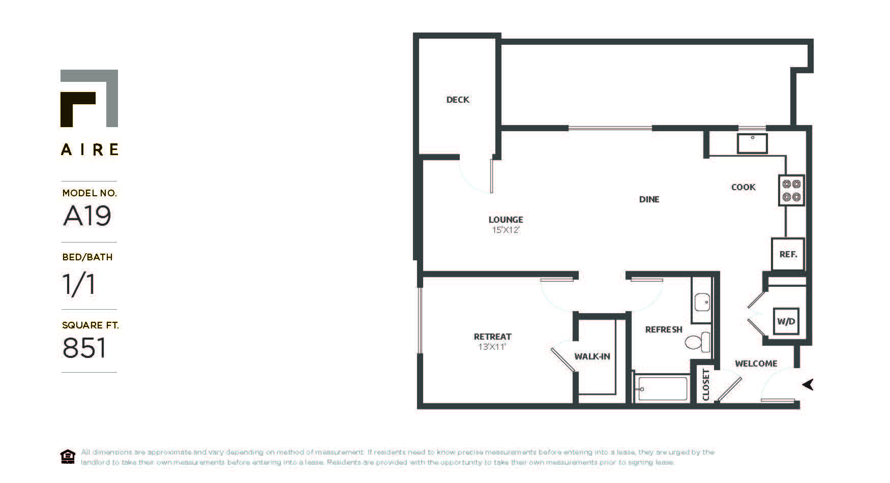 A19 Floor Plan at Aire, California
