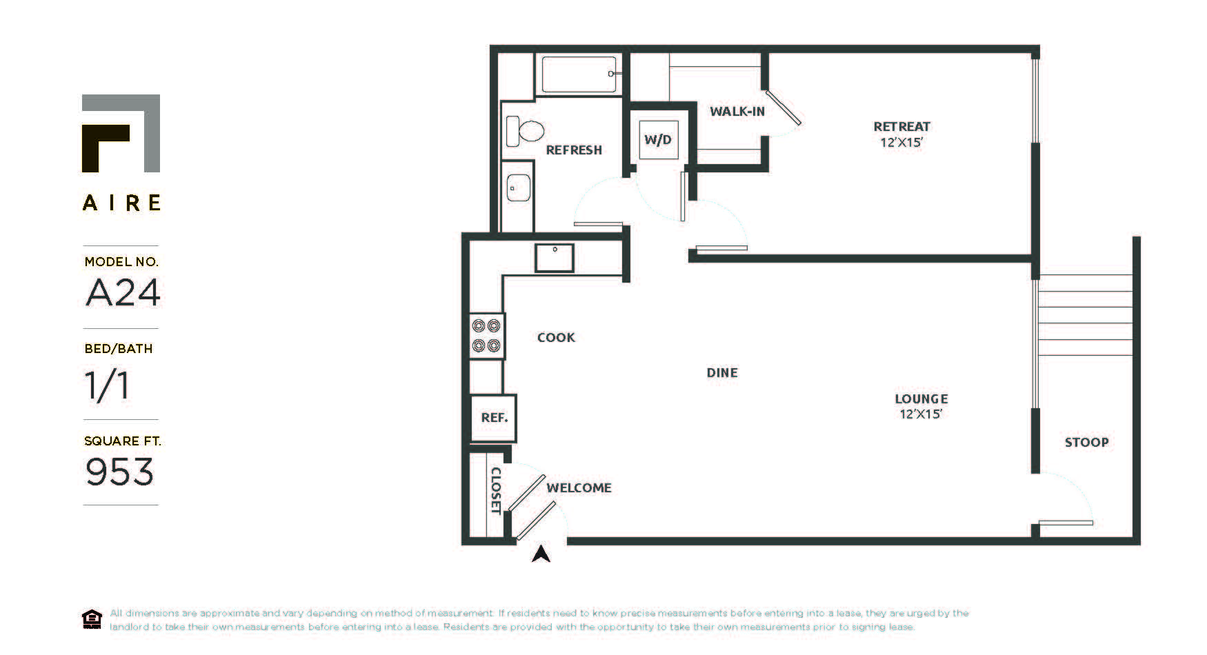 A24 Floor Plan at Aire, San Jose, California