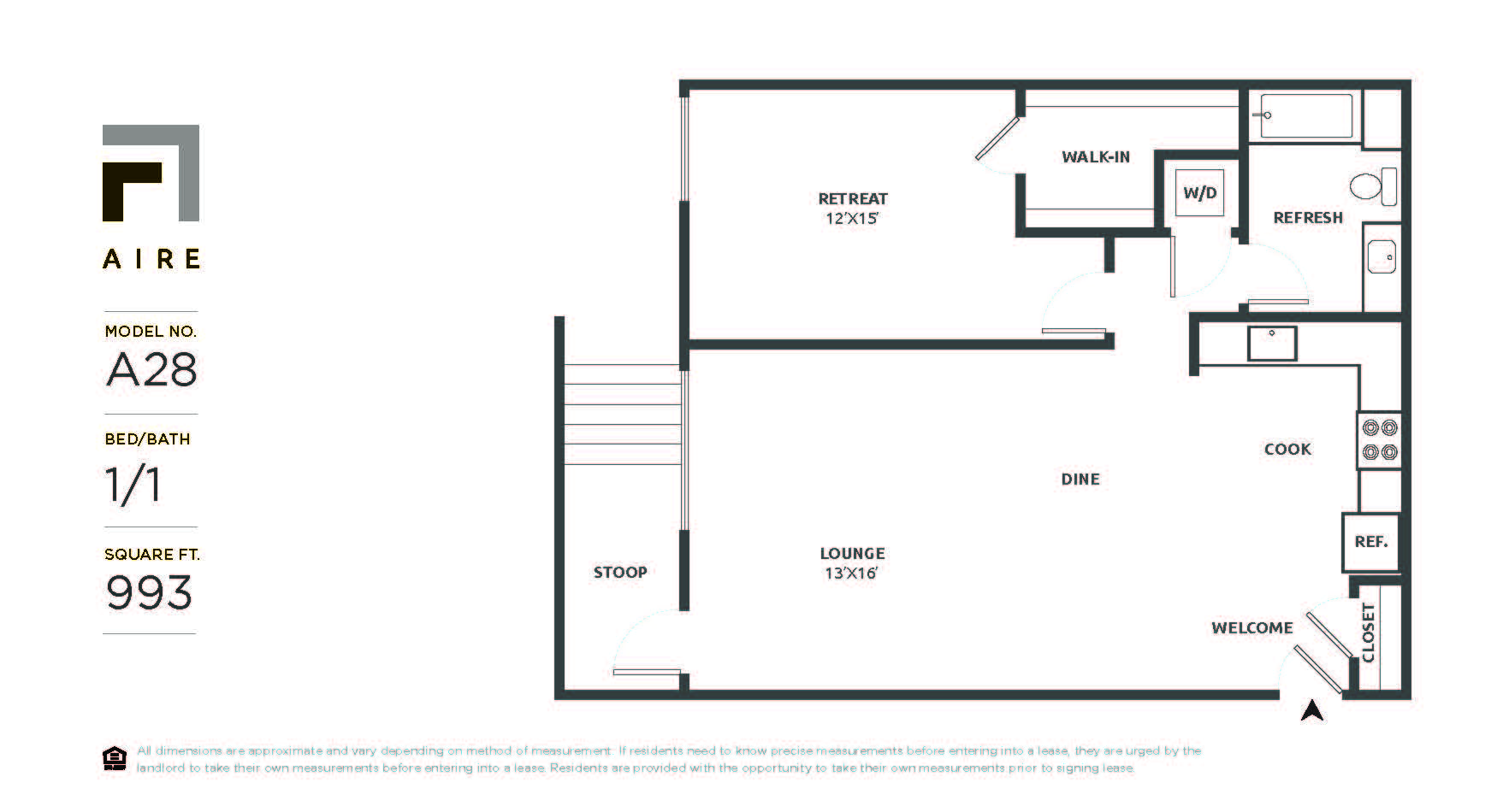 A28 Floor Plan at Aire, San Jose