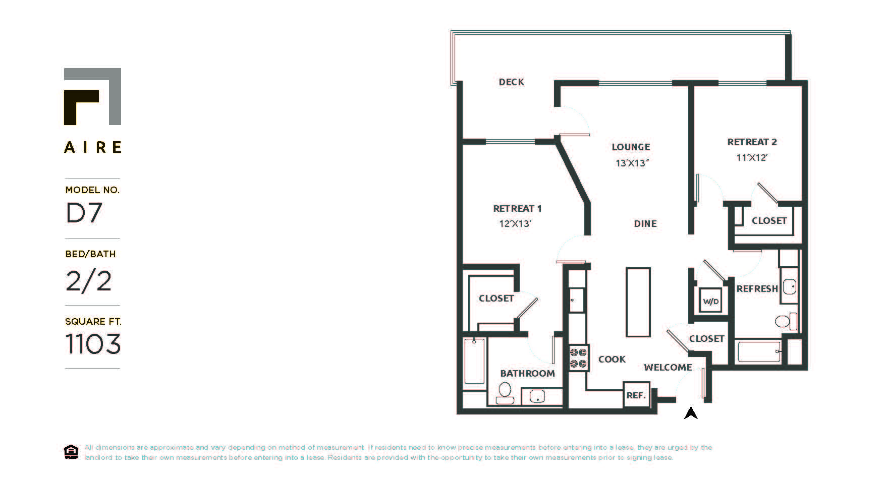D7 Floor Plan at Aire, San Jose, California