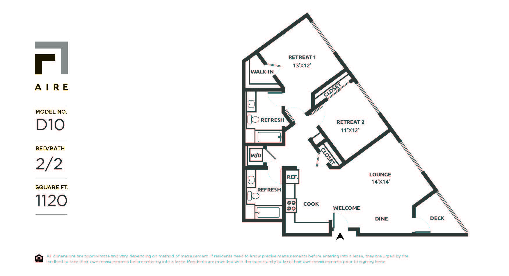 D10 Floor Plan at Aire, San Jose