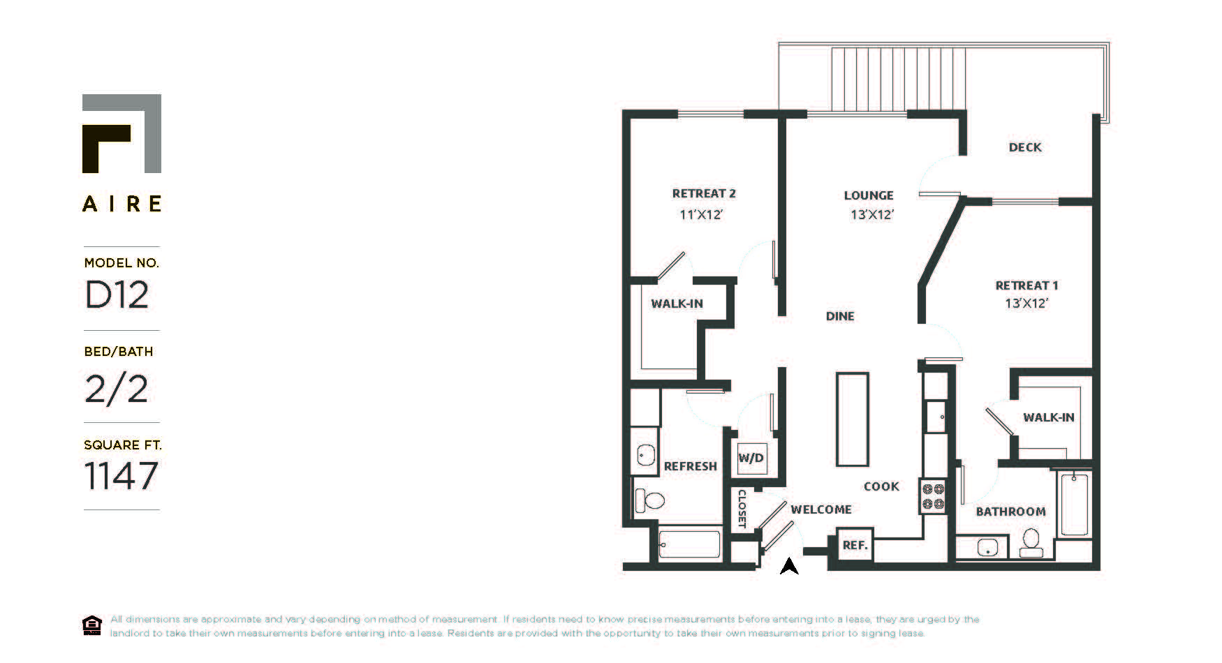 D12 Floor Plan at Aire, California, 95134