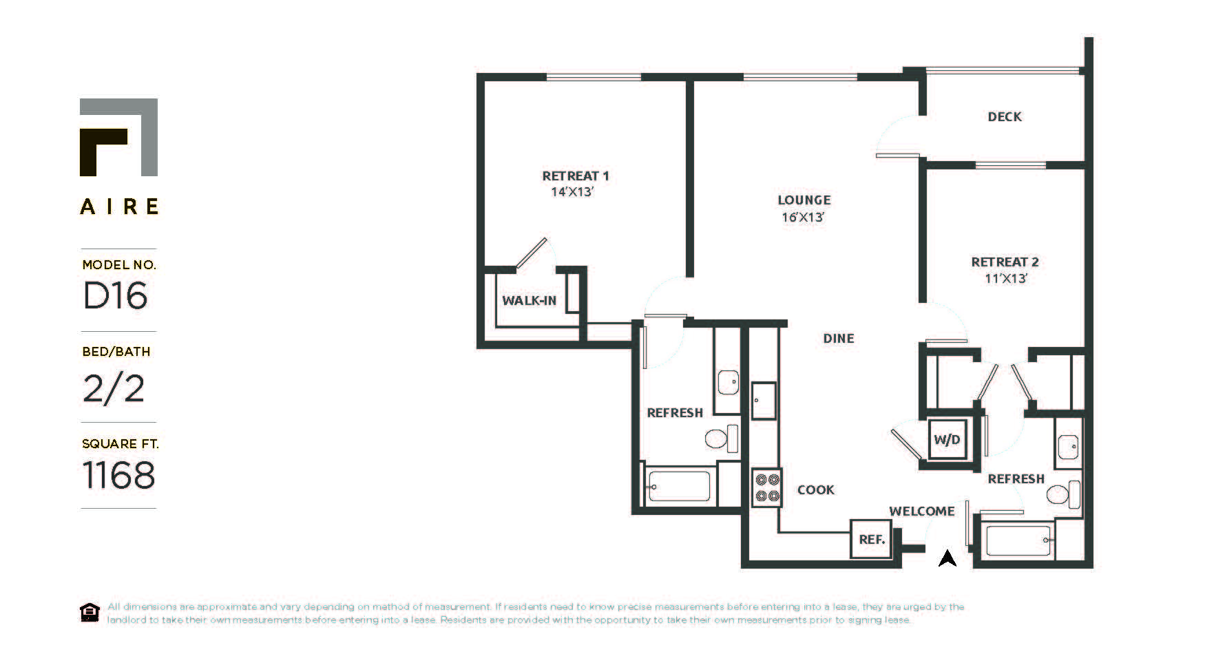 D16 Floor Plan at Aire, San Jose, California