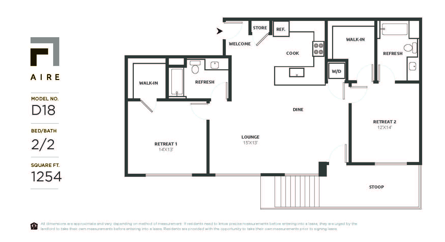 D18 Floor Plan at Aire, San Jose