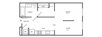 Studio 2 Floor Plan at Aire, California