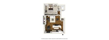 1 bed 1 bath floor plan at Rose Apartments, California, 90034