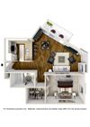 1 Bed 1 Bath Plan H
