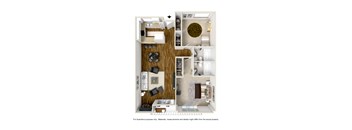 2 Bed 2 Bath Plan L at Atrium, Los Angeles, California