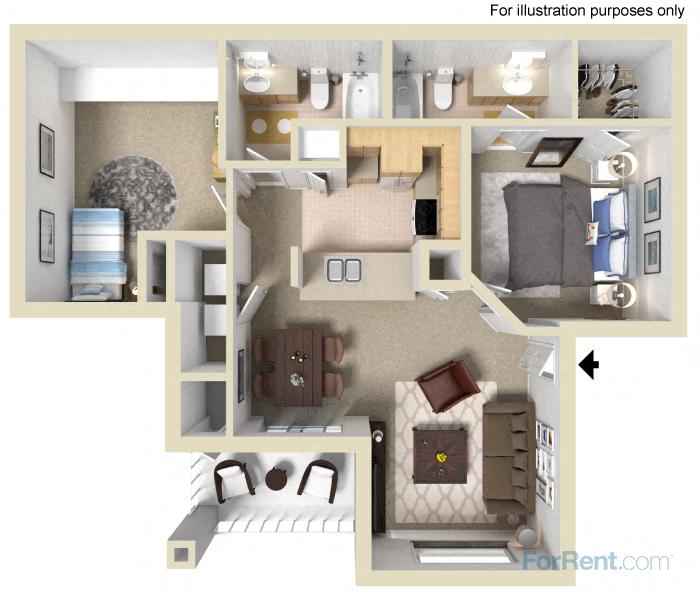 The Positano - Renovated Floor Plan at Bella Terra Apartments, Nevada, 89012