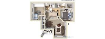 The Positano Floor Plan at Bella Terra Apartments, Henderson, Nevada