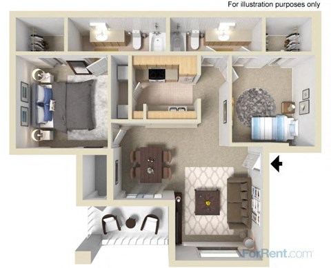 The Venetian Floor Plan at Bella Terra Apartments, Henderson
