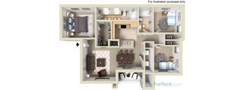 The Amalfi Floor Plan at Bella Terra Apartments, Nevada