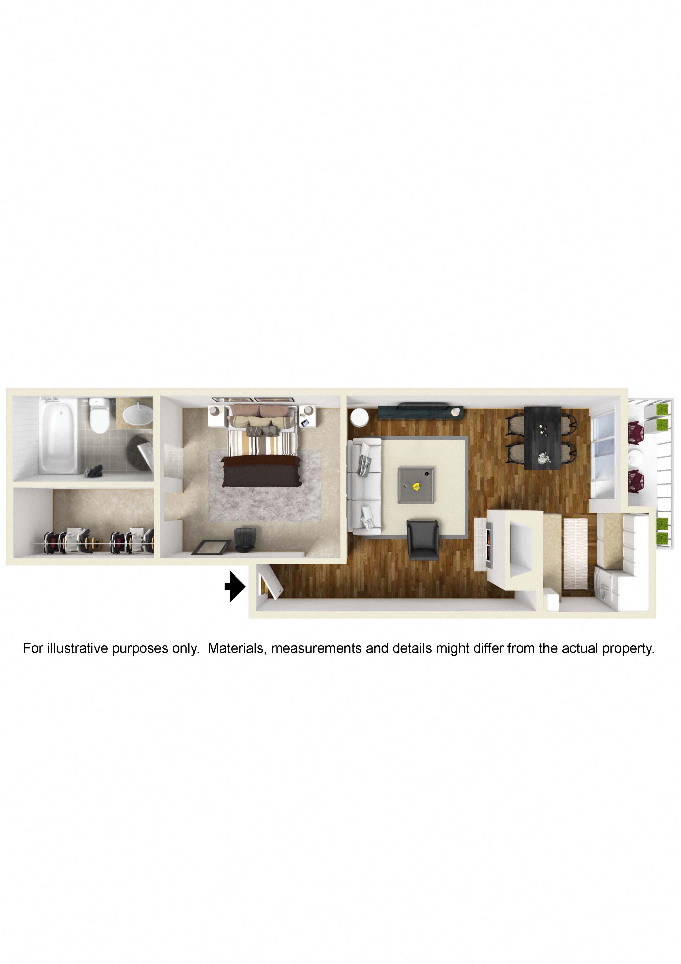 1 Bed 1 Bath Junior at Rochester Apartments, Los Angeles, CA, 90024