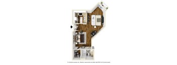 Studio A Floor Plan at Burton, California, 90048