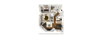 Two Bedroom B Floor Plan at Burton, Los Angeles, 90048