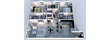 2 bedroom 2 bathroom Floor plan B at The Equitable Building, Des Moines, IA, 50309