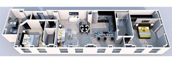 2 bedroom 2 bathroom Floor plan D at The Equitable Building, Des Moines, IA