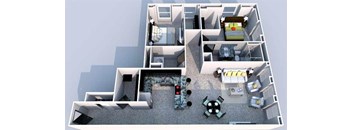 2 bedroom 2 bathroom Floor plan C at The Equitable Building, Des Moines, Iowa