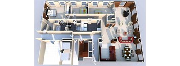 3 bedroom 2 bathroom Floor plan A at The Equitable Building, Iowa