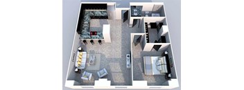 1 bedroom 1 bathroom Floor plan Z at The Equitable Building, Des Moines, IA