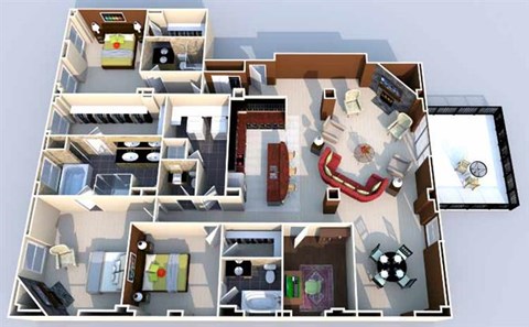 3 bedroom 3.5 bathroom Floor plan at The Equitable Building, Iowa, 50309