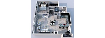 1 bedroom 1 bathroom Floor plan Y at The Equitable Building, Iowa